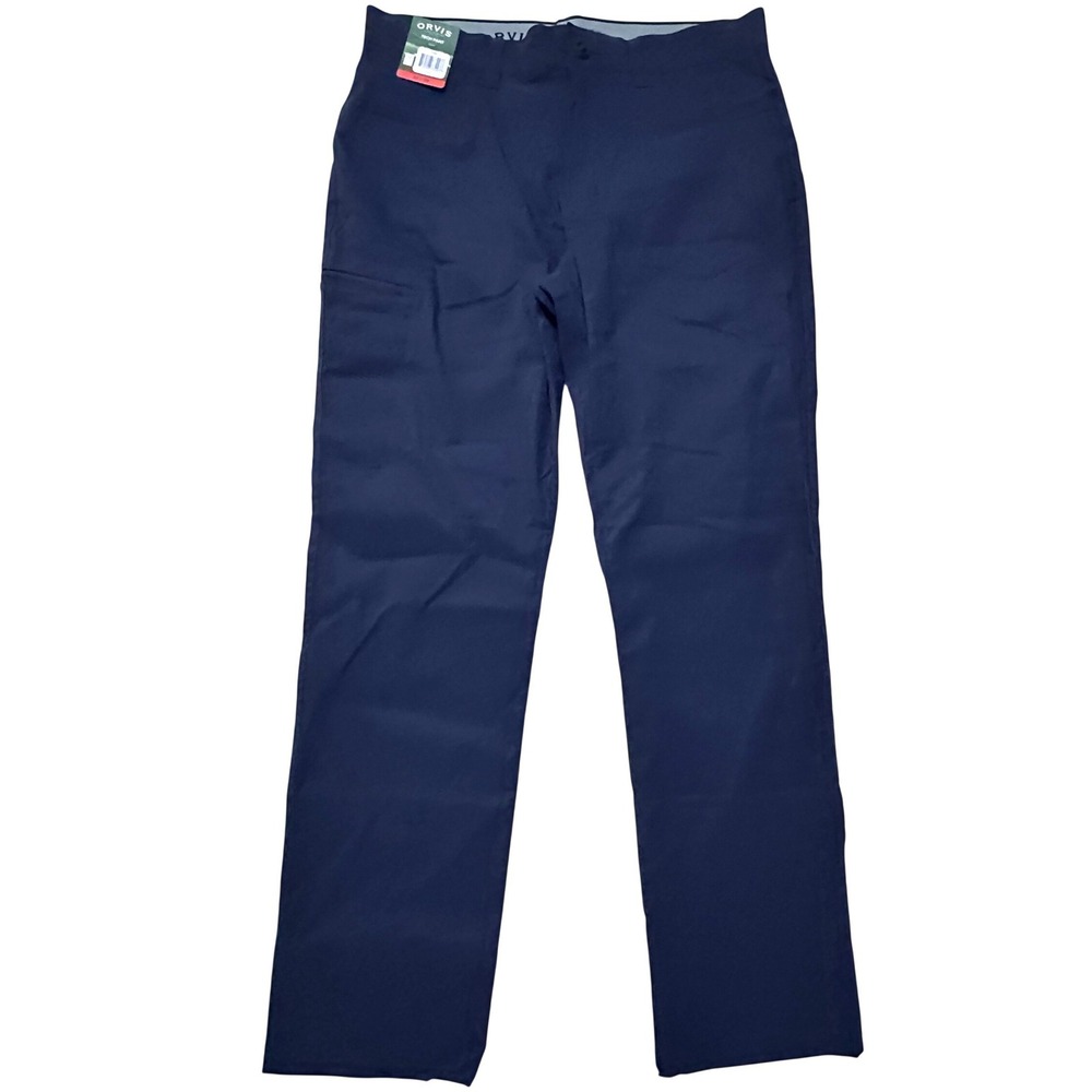 Orvis Mens Tech Pants 34x32 Blue Stretch Water Repellent Hiking Outdoor Gorpcore